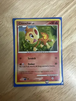 Pokemon TCG Chimchar DP02 Holo Rare Diamond and Pearl Black Star Promos NM - Image 1