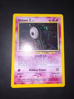 Pokemon TCG Unown A Neo Discovery 14/75 Holo Unlimited Holo Rare NEAR MINT - Image 1