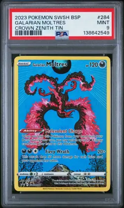 2023 Pokemon TCG Galarian Moltres SWSH284 Black Star Promo PSA 9 Mint - Image 1
