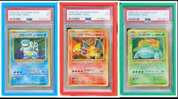 PSA 7 Pokemon Japanese Base Set Trio Charizard Blastoise Venusaur - Image 1
