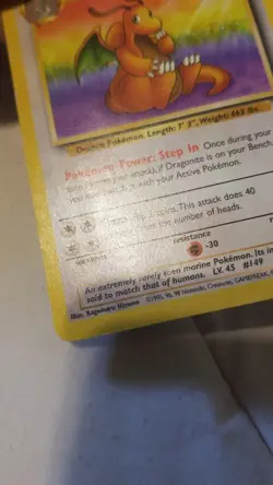 Pokemon TCG Vintage 1999 WOTC Fossil Dragonite 19/62 Non-holo Rare - Image 4