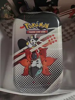 Pokemon TCG: Unova Mini Tin Featuring Artwork of Volcarona and Emolga. New - Image 1