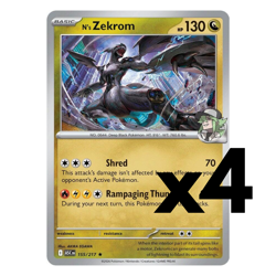 4x N's Zekrom - 155/217 - ME: Ascended Heroes (ASC) Pokemon Playset x4 - Image 1