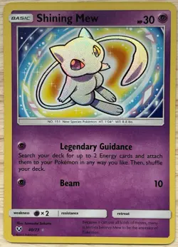 Pokemon Shining Mew Shining Legends 40/73 Shiny Holo Rare Near Mint - Image 1