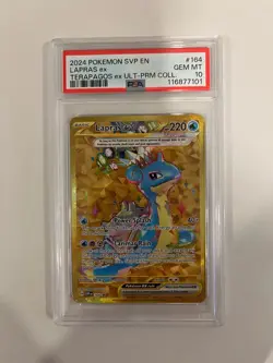 2024 POKEMON SVP EN-SV BLACK STAR PROMO #164 LAPRAS EX PSA 10 - Image 1