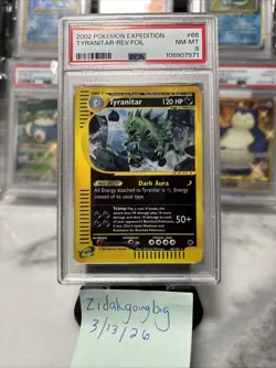 Pokemon TCG Tyranitar 66/165 Rare Expedition base set 2002 PSA 8 NM-MT - Image 1