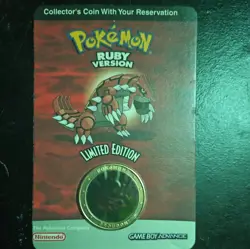 2003 Pokemon Ruby GBA GameBoy Preorder Bonus Collector’s Coin NEW SEALED - Image 1