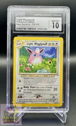 LIGHT WIGGLYTUFF-CGC 10-POKEMON-NEO DESTINY-54/105-FREE SHIPPING! - Image 1