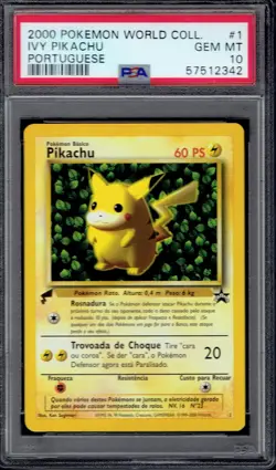 2000 Pokemon Ivy Pikachu #1 PSA 10 (World Collection - Portuguese) - Image 1