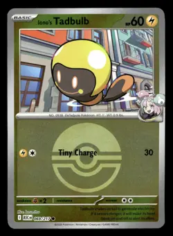Pokemon Iono's Tadbulb (Poke Ball) #069/217 tcg Near Mint or Better - Image 1