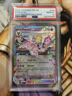 Espeon ex (034/131) Prismatic Evolutions Surprise Box Stamped Promo - PSA 10 🔮 - Image 1