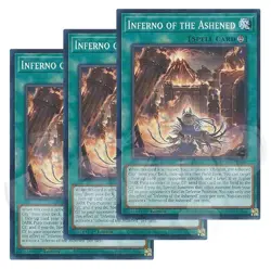 Yugioh - Inferno of the Ashened x 3 - 1st Edition NM - Plus Free Holo Card - Image 1