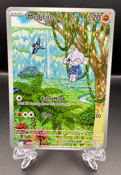 Pokemon TCG: Meditite 153/142 - SV: Stellar Crown - Illustration Rare NM - Image 1
