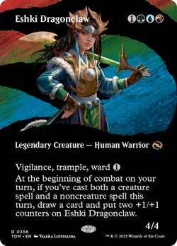 x1 Eshki Dragonclaw TDM Tarkir Dragonstorm MTG 356 BORDERLESS FULL ART RARE 1x - Image 1