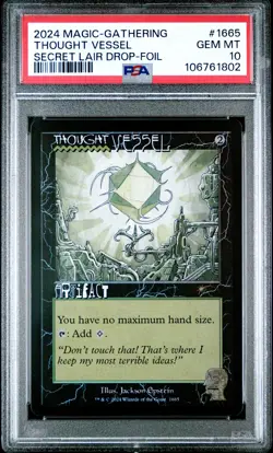 2024 MTG SECRET LAIR DROP FOIL #1665 THOUGHT VESSEL PSA 10 - Image 1
