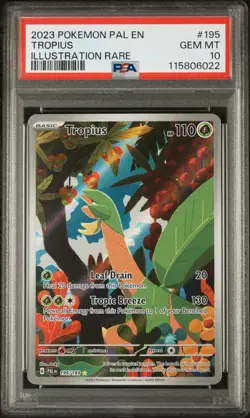 2023 POKEMON PAL EN-PALDEA EVOLVED ILLUSTRATION RARE #195 TROPIUS PSA 10 - Image 1