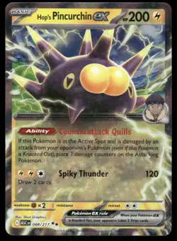 Pokemon Cards Hop's Pincurchin ex 068/217 Ascended Heroes Double Rare NM - Image 1