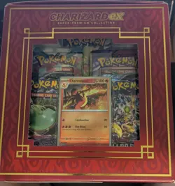 Pokemon TCG Charizard EX Super-Premium Collection Box Sealed New Packs Statue - Image 2
