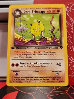 [NM] 2000 Pokemon Team Rocket Dark Primeape 1st Edition #43/82 Uncommon - Image 1