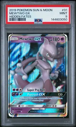 Mewtwo Gx 31/68 PSA 9 Hidden Fates #31 Pokemon - Image 1