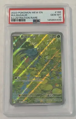 Pokemon Bulbasaur Illustration Rare Holo SV: Scarlet & Violet 151 PSA 10 166/165 - Image 1