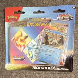 Pokemon TCG Prismatic Evolutions Tech Sticker Pack Glaceon Promo Booster - Image 1