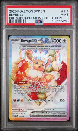 2025 POKEMON SVP EN-SV BLACK STAR PROMO #174 EEVEE EX PSA 9 - Image 1