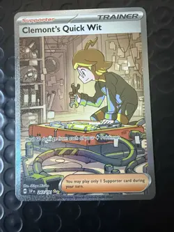 Clemonts Quick Wit 243/191 - Pokemon TCG Surging Sparks Special Illustration NM - Image 1