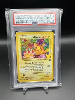 2021 POKEMON CELEBRATIONS CLASSIC COLL #24 BIRTHDAY PIKACHU-HOLO PSA 10 - Image 1