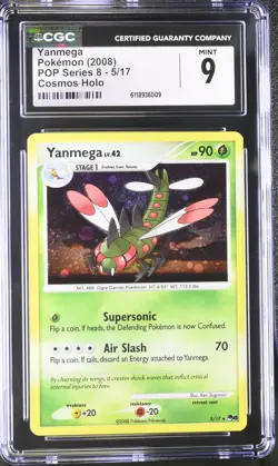 2008 Pokemon Yanmega Cosmos Holo Pop Series 8 5/17 CGC 9 MINT - Image 1
