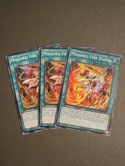 YUGIOH MIKANKO FIRE DANCE AMDE-EN030 1ST SUPER X3 (NM) - Image 1