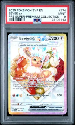2025 POKEMON SVP EN-SV BLACK STAR PROMO #174 EEVEE EX PSA 9 - Image 1