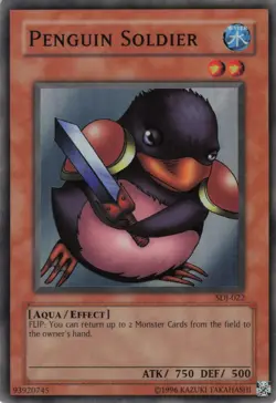 Yugioh Penguin Soldier SDJ-022 Super Rare NM - Image 1