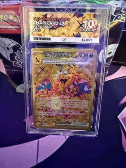 Pokemon TCG Charizard EX Obsidian Flames Hyper Rare Card 228/197 Ace 10 Gem Mint - Image 1