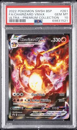 2022 POKEMON SWSH BLACK STAR PROMO #261 FULL ART/CHARIZARD VMAX PSA 10 - Image 1
