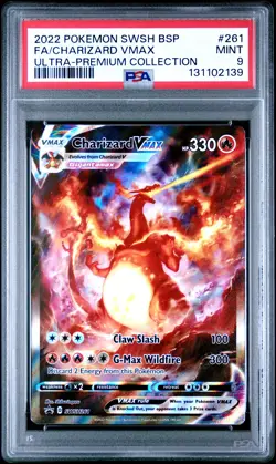 2022 POKEMON SWSH BLACK STAR PROMO #261 FULL ART/CHARIZARD VMAX PSA 9 - Image 1