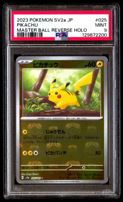 PSA 9 Pikachu 025/165 Master Ball Reverse Holo Sv2a 151 Pokemon Japanese - Image 1