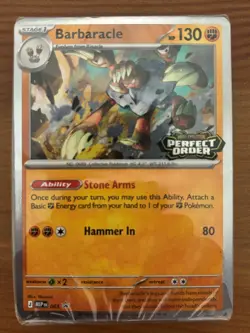Barbaracle MEP065. Perfect Order Pokemon TCG Prerelease Promo Sealed Cards - Image 1