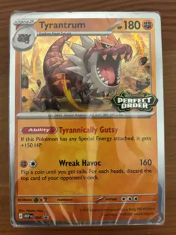 Tyrantrum MEP066. Perfect Order Pokemon TCG Prerelease Promo Sealed Cards - Image 1