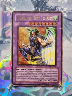 Elemental Hero Tempest EEN-EN034 Ultimate Rare 1st Edition Damaged Yugioh TCG - Image 1