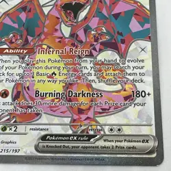 Pokemon TCG Charizard EX Card Obsidian Flames 215/197 English Rare - Image 3