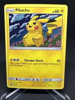 Pokemon TCG Pikachu SM206 Black Star Promo Cosmos Holo Sun & Moon Card - Image 2