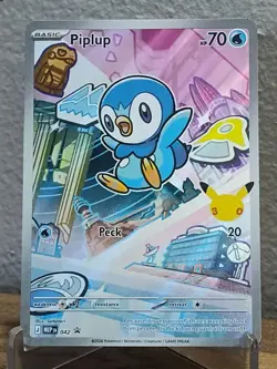 Pokemon First Partner Illustration Rare 30th Anniversary Piplup Card - Image 1