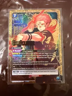 Bandai Jujutsu Kaisen Union Arena Sukuna Serial Numbered Holo Action Card 073/1… - Image 1