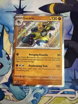 Pokemon TCG Lucario Paldean Fates Shiny Rare Holo Card 174/091 NM Condition - Image 1