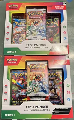 2x First Partner Illustration Collection Series 1 Promo Box Pokemon TCG - Image 1