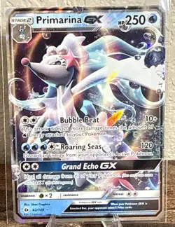 Primarina GX 42/149 Sun & Moon Ultra Rare Pokemon Card - Image 1