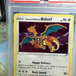 2021 Pokemon Sword Shield Black Star SWSH177 Special Delivery Bidoof PSA 9 SWIRL - Image 3