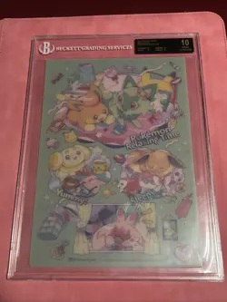 BGS 10 BLACK LABEL JUMBO ART BOARD POKEMON PENCIL RELAXING TIME TINKATINK EEVEE - Image 1