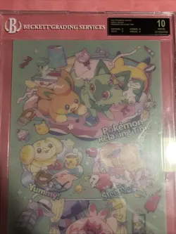 BGS 10 BLACK LABEL JUMBO ART BOARD POKEMON PENCIL RELAXING TIME TINKATINK EEVEE - Image 2
